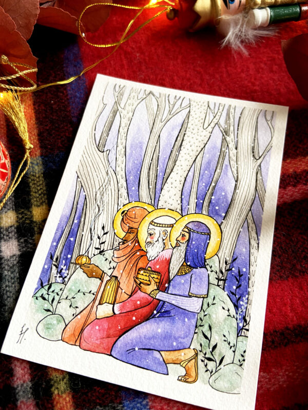 Lot de 6 cartes de Noël - Reproductions d'aquarelles – Image 3