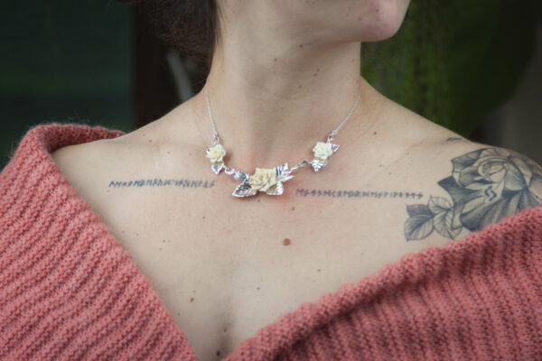 Collier Gardénia - Argent et ivoire de mammouth – Image 2