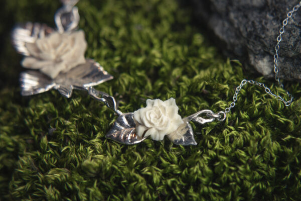 Collier Gardénia - Argent et ivoire de mammouth – Image 3