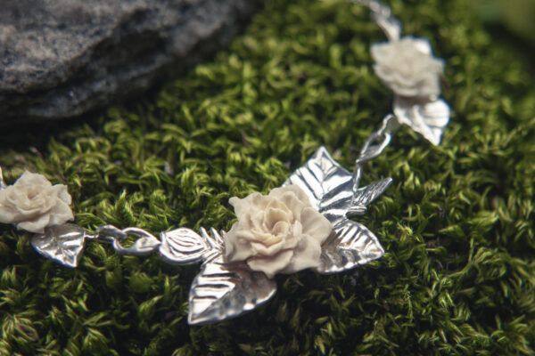 Collier Gardénia - Argent et ivoire de mammouth – Image 4