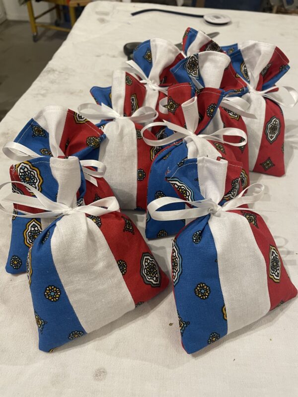 Sachets de lavande - Tissu en motif tricolore – Image 2