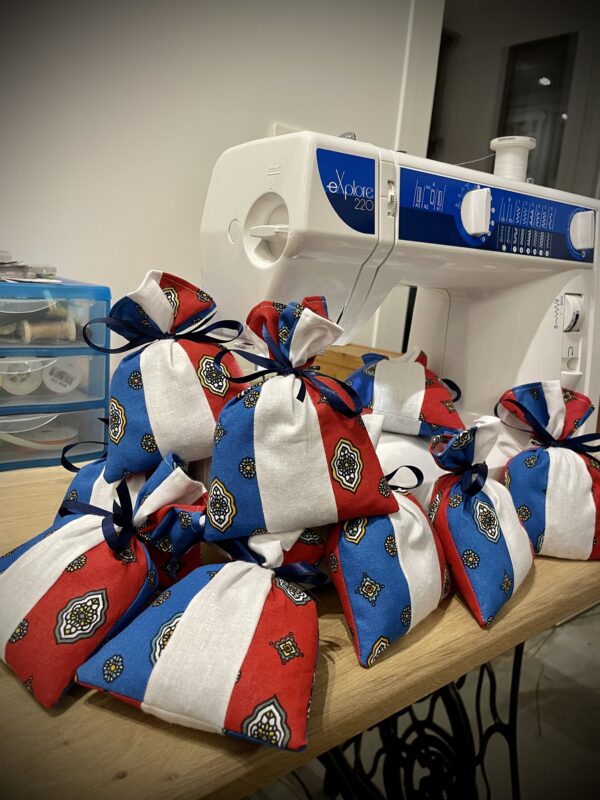 Sachets de lavande - Tissu en motif tricolore