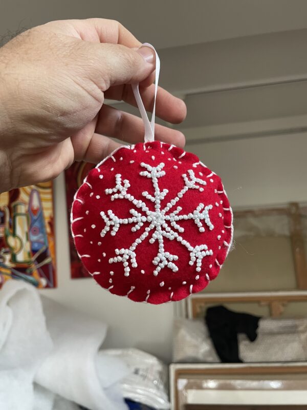 Décoration de Noël - Flocon rouge